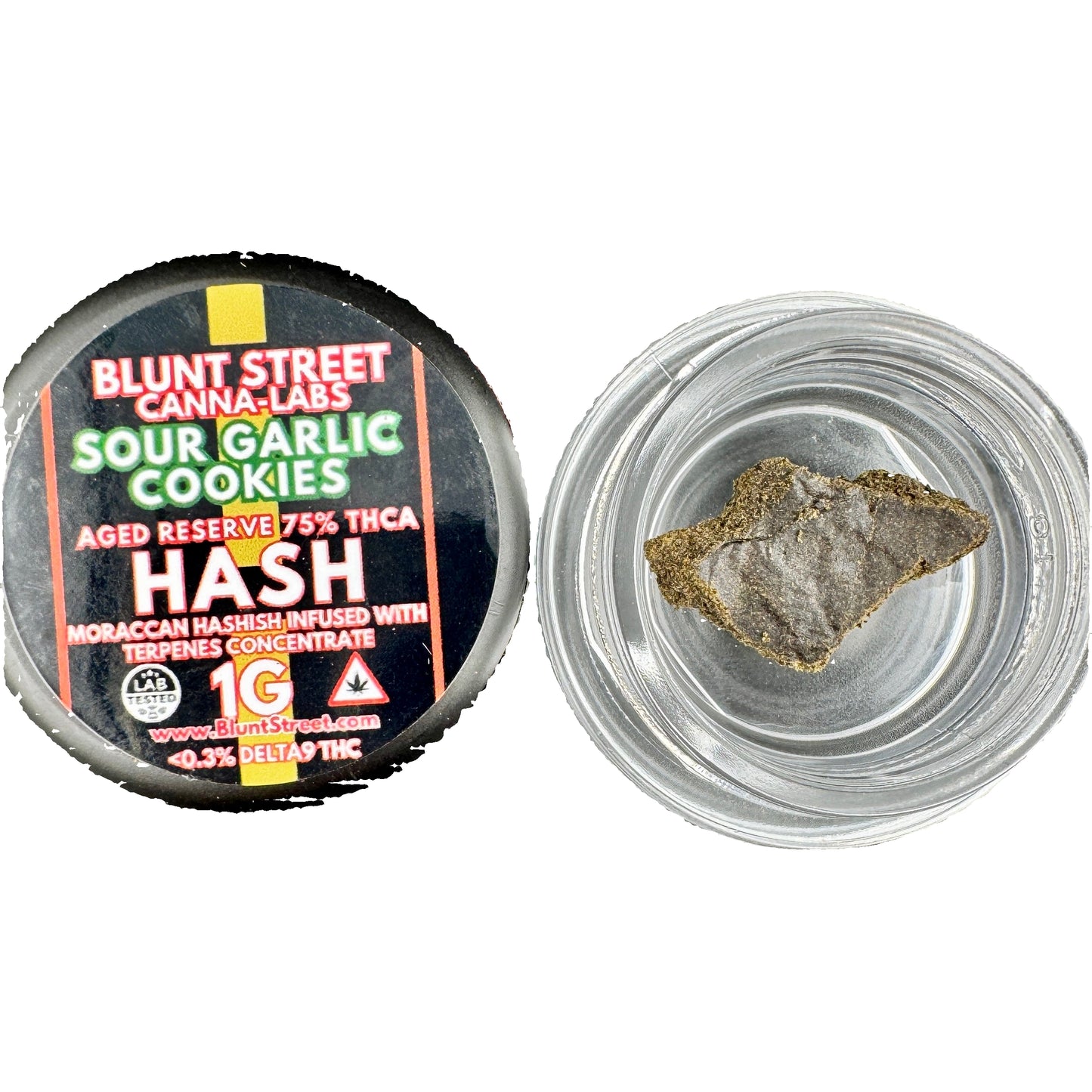 Aged Reserve Sour Garlic Cookies THCA Hash – 75% THCA | Moroccan Style
