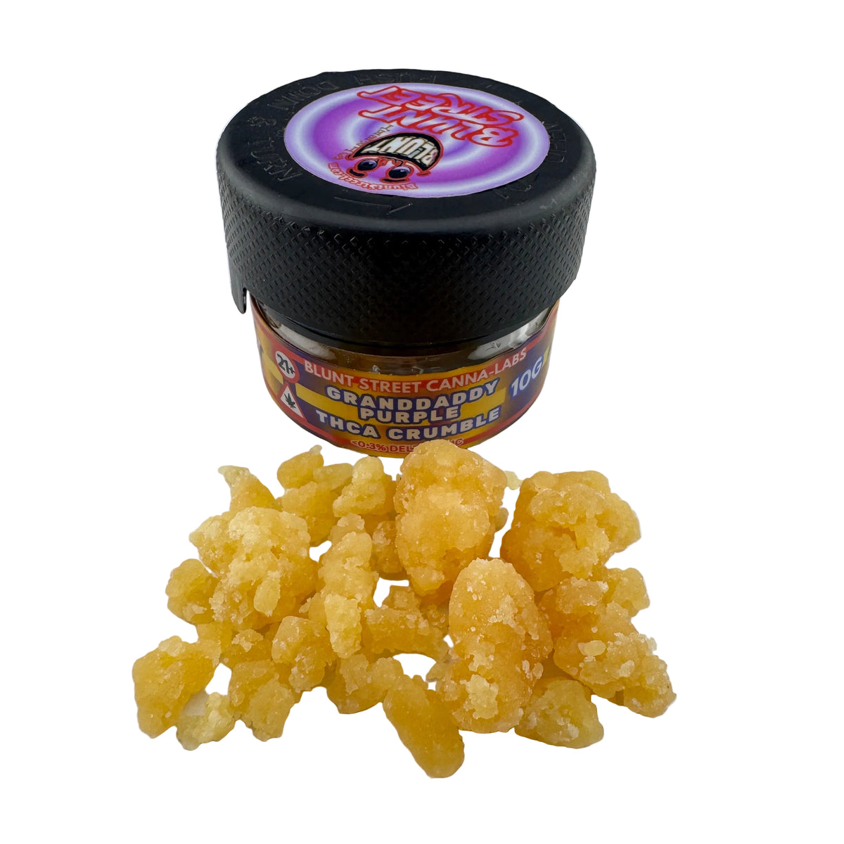 Crumble, Granddaddy Purple 97% THCA Sugar Crumble – Relax in Royal Style