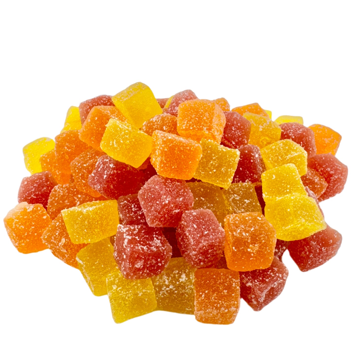 A container labeled 'Carolina Hemp Cafe Bulk 25mg CBD' with gummies in different colors displayed in front.