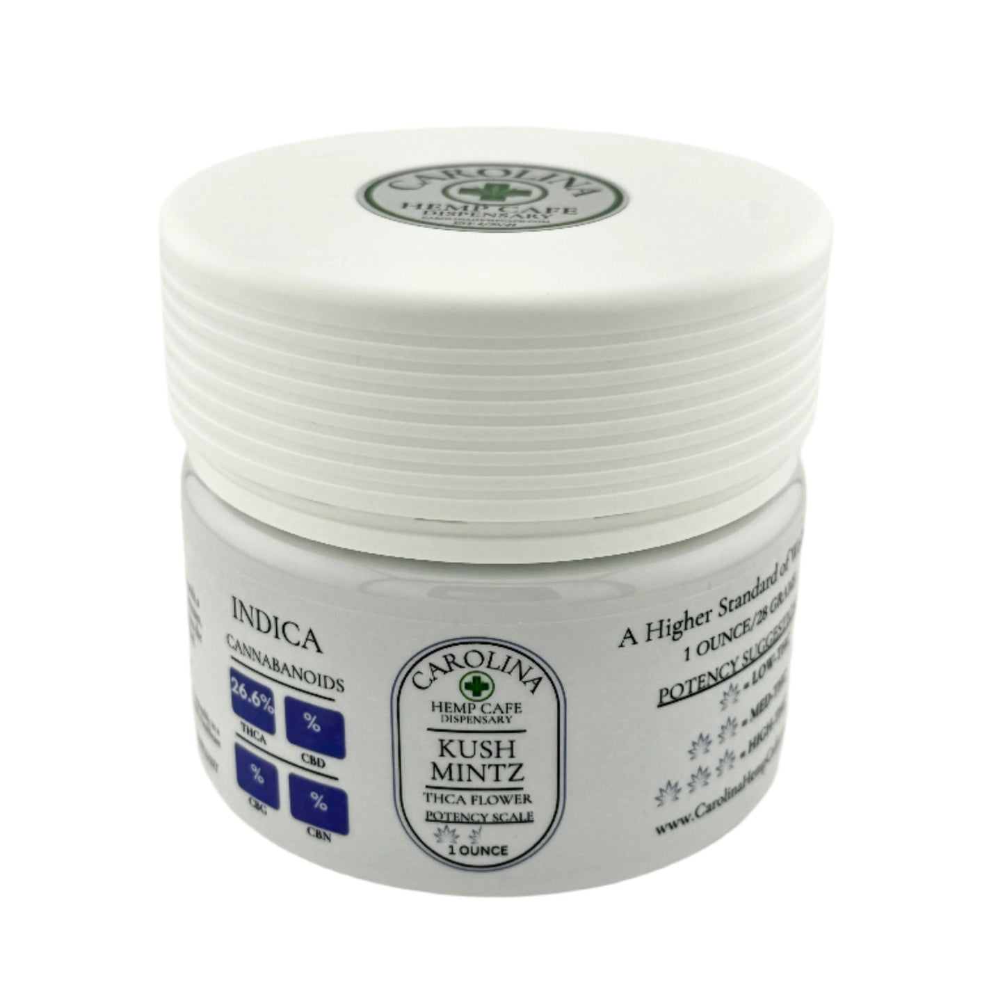 Kush Mintz 28.4% THCA Flower, Indoor-Grown, Carolina Hemp Cafe