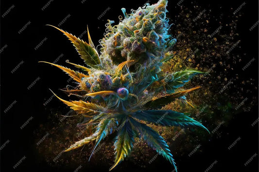 Beautiful Marijuana Hemp Bud on dark backdrop