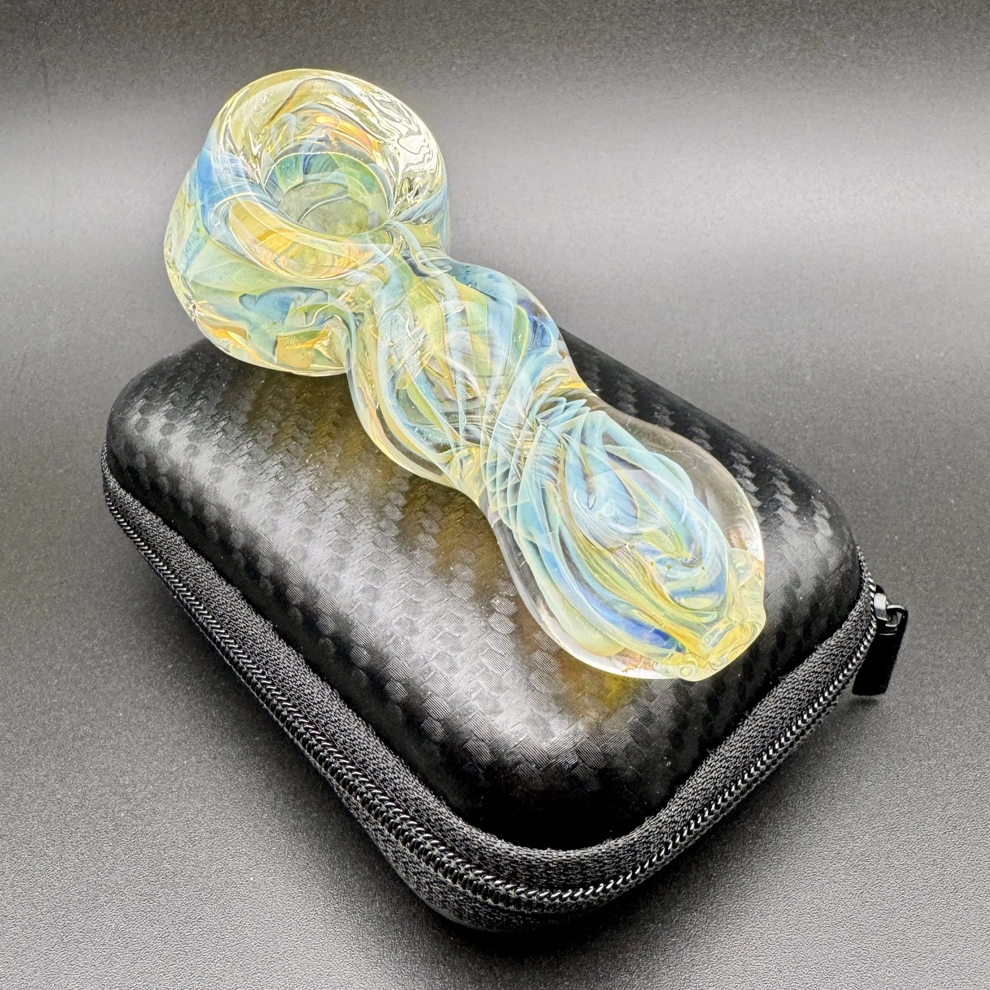 4" Tobacco Smoking Glass Pipe Collectible Handmade Pipes with Case Blunt Street