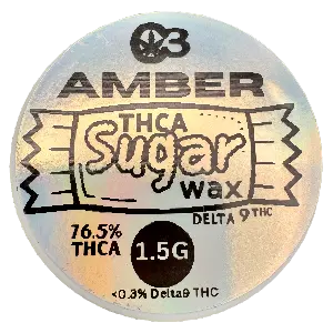 Amber THCa Sugar Wax Concentrates - 72.5% THCA by BLUNT STREET Badder, Bubble, Batter High Delta 9 THC Blunt Street