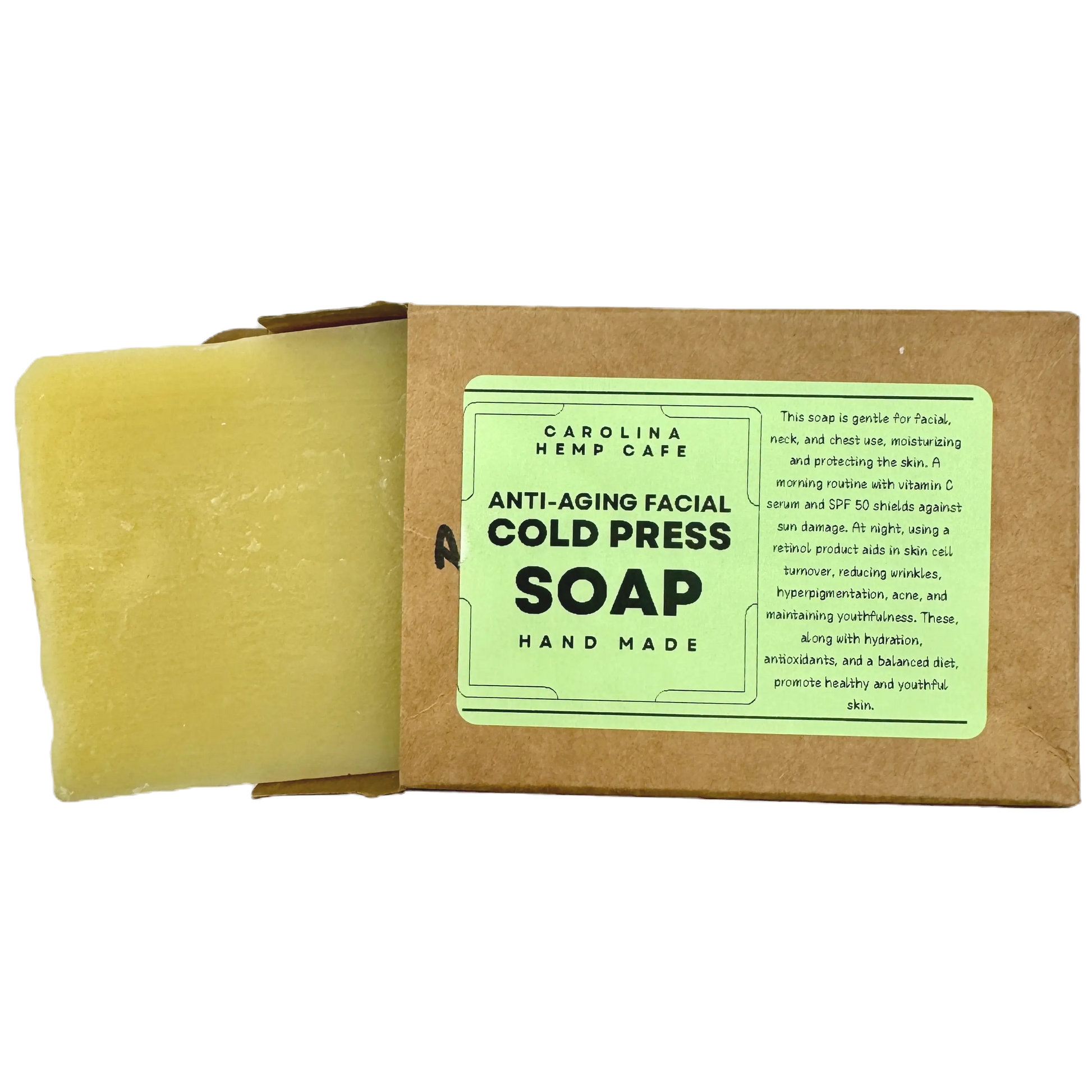 Anti-Aging Facial Bar - Cold Pressed Soap  by Carolina Hemp Cafe Carolina Hemp Cafe