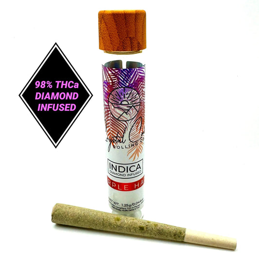 Crystal Coast Rolling Co. 1.25G Pre-Roll, Top Shelf Flower by  99.4% THCA Diamond Infused, Purple Haze Indica, Gelato Hybrid, Mimosa Sativa Crystal Coast Rolling Co.