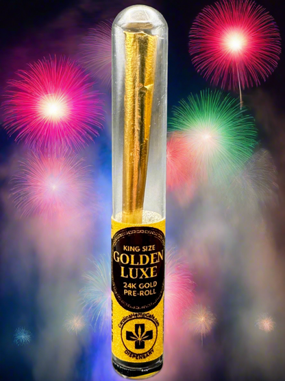 Gold Pre-Roll - GOLDEN LUXE 24K Gold Pre-Rolls filled with Exotic Flower and 99.4% Diamonds