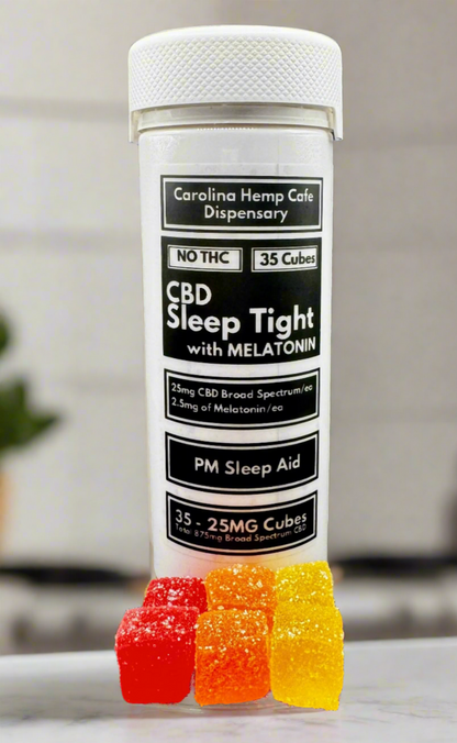 CBD Sleep Tight with Melatonin - Sleep Aid Cubes (No THC) by Carolina Hemp Cafe