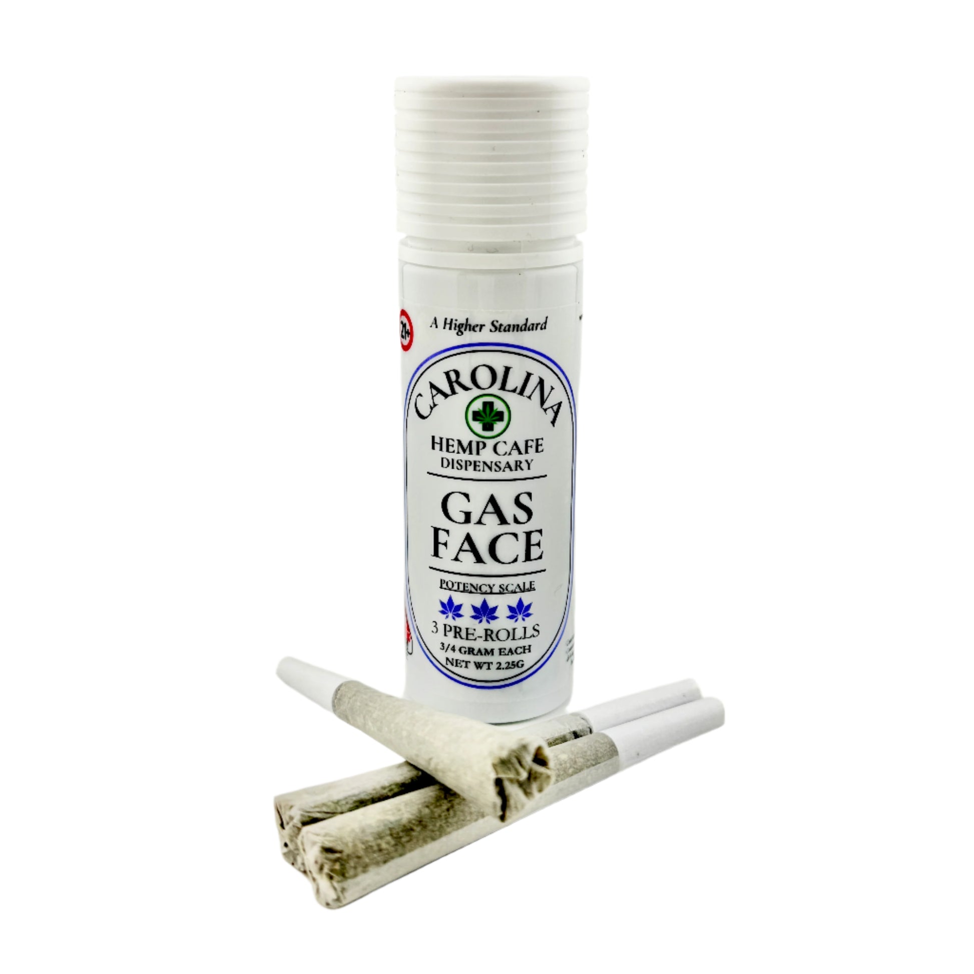Carolina Hemp Cafe Dispensary product with pre-rolls on a white background