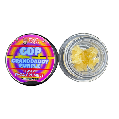 Crumble, Granddaddy Purple 97% THCA Sugar Crumble – Relax in Royal Style