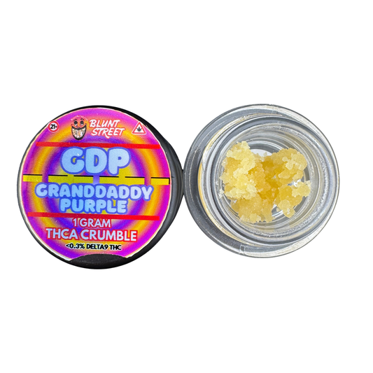 Crumble, Granddaddy Purple 97% THCA Sugar Crumble – Relax in Royal Style