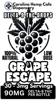 THC Drops - Grape Escape: Full Spectrum Low Dose, 3mg Delta-9 THC per Serving, 90mg Total