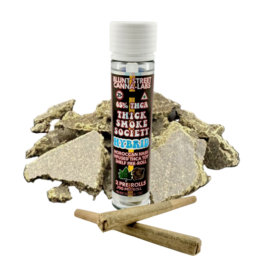 Hash Infused Pre-Rolls Hybrid | .75g THCA Flower + Moroccan Brick Hash