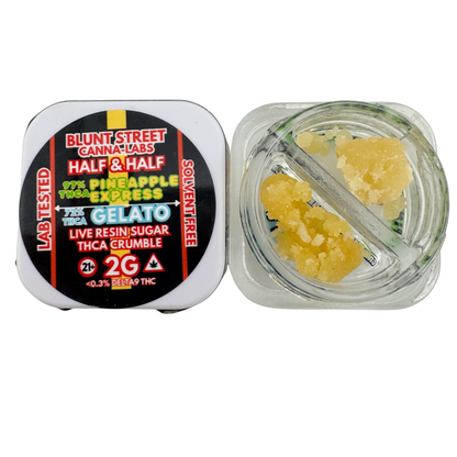 2G HALF & HALF THCA Crumble and Live Resin – 2 Strain Concentrate Combo | Blunt Street