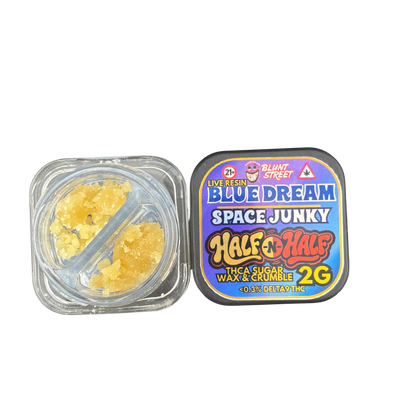 HALF & HALF Bundle| 2G THCA Crumble and Live Resin | 2 Strain Concentrate Combo | Blunt Street