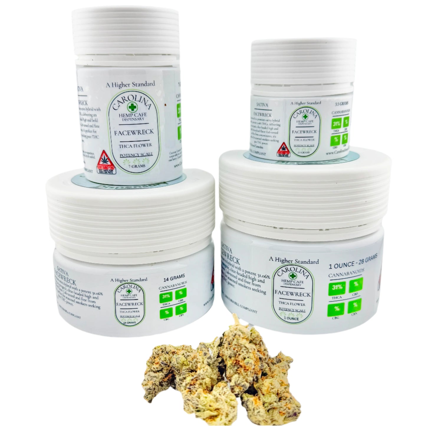 Facewreck – 31.06% THCa Sativa Hybrid Premium Flower