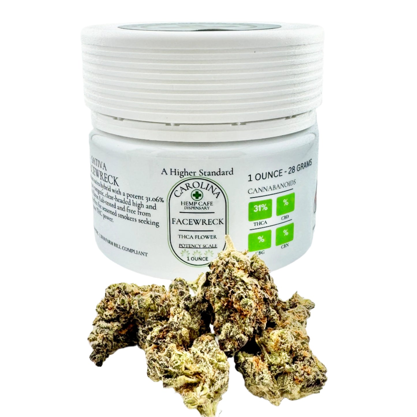 Facewreck – 31.06% THCa Sativa Hybrid Premium Flower
