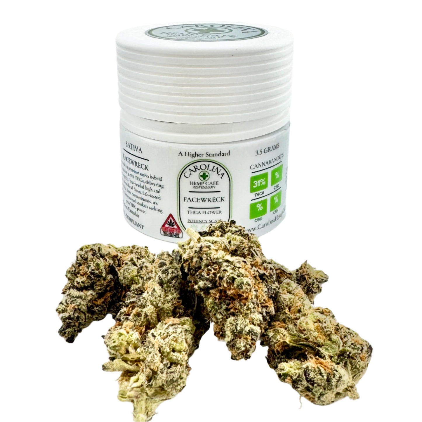 Facewreck – 31.06% THCa Sativa Hybrid Premium Flower