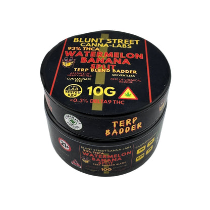 Black container with 'Blunt Street Canna-Labs' branding on a white background