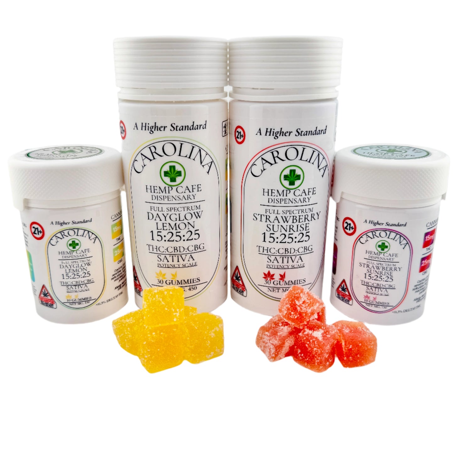 Full Spectrum Daytime Sativa Gummies – 15mg THC | 25mg CBD | 25mg CBG – Clarity & Focus Formula