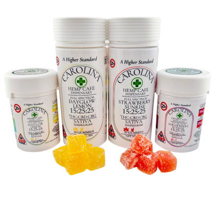 Full Spectrum Daytime Sativa Gummies – 15mg THC | 25mg CBD | 25mg CBG – Clarity & Focus Formula