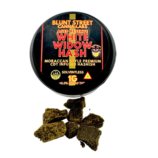 Aged Reserve White Widow THCA Moroccan Hash – 75% THCA, CDT Infused