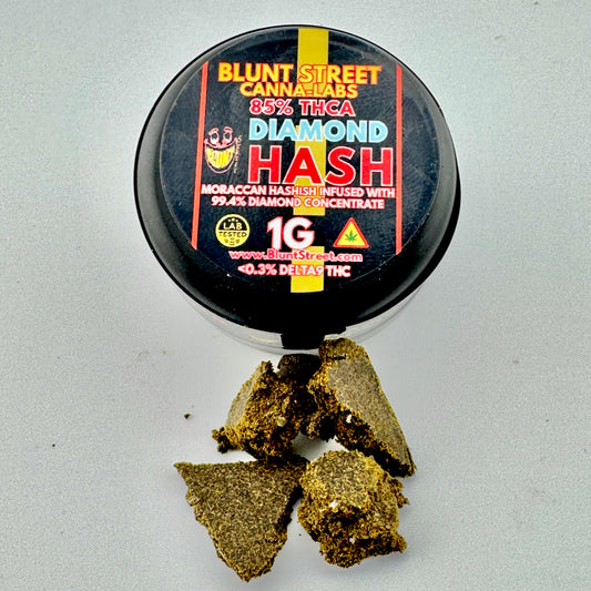 THCA Hash | Diamond Infused Moroccan Hashish – 85% THCA | 1g