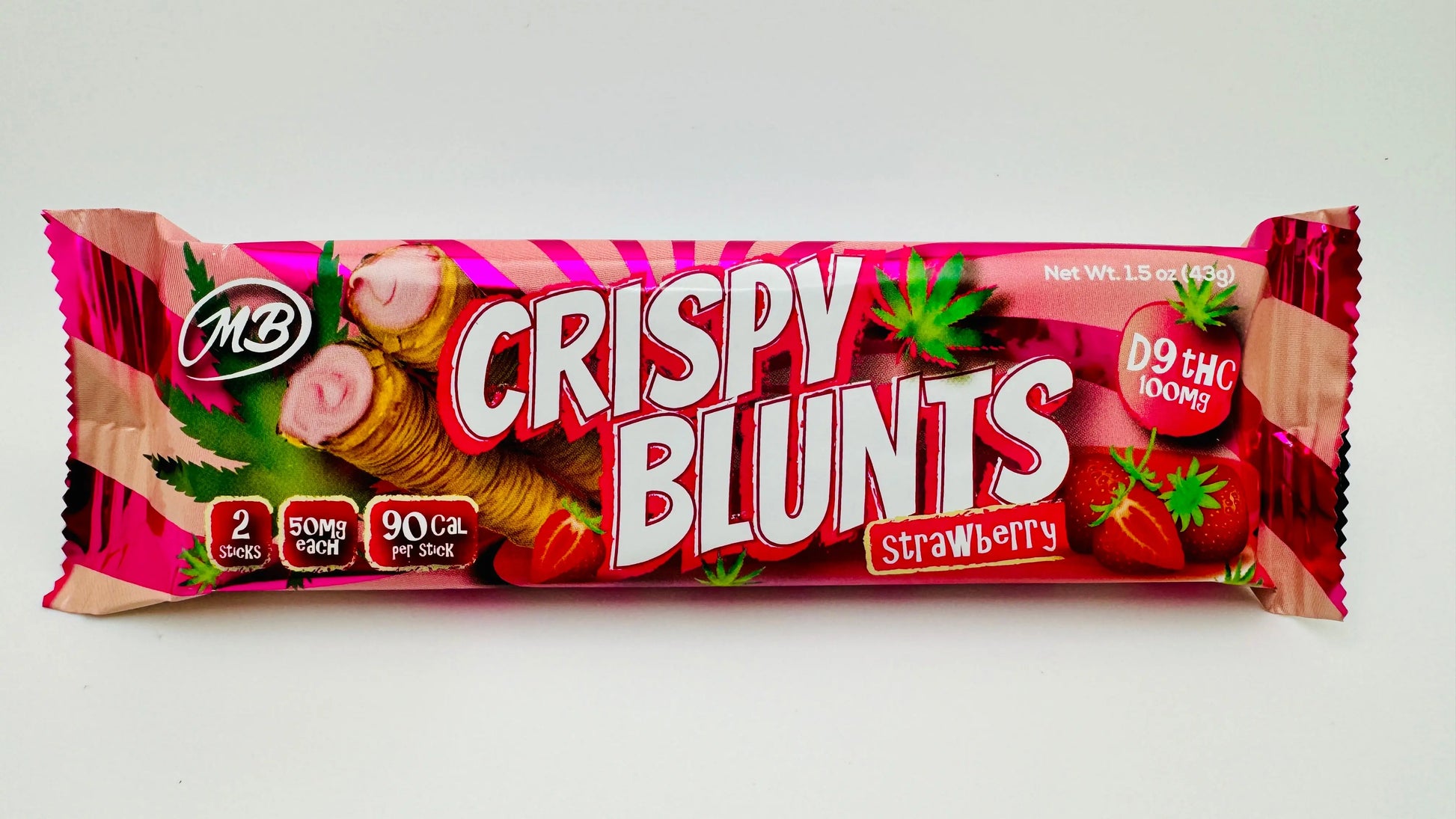 Crispy Blunts - Hazelnut Chocolate Cream (100mg D9) | 2 Sticks (1.5 oz), Edibles, Gummies, D9 THC Product vendor Edible Gummy 10.00 Carolina Hemp Cafe Strawberry-1-Pack