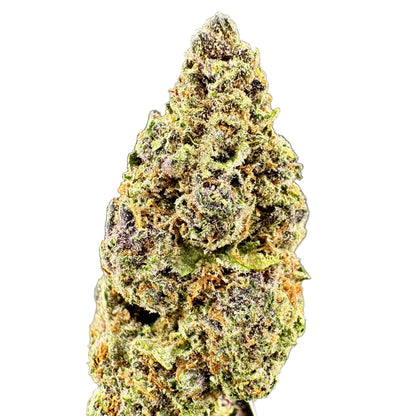 Close-up of a cannabis bud on a gray background