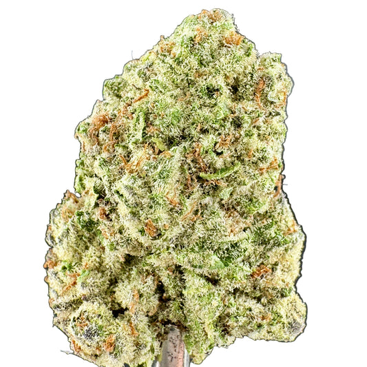 Close-up of a block of green cannabis on a dark background