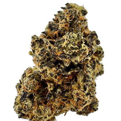 Close-up of a cannabis bud on a gray background