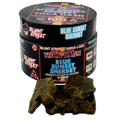 THCA Moroccan Brick Hash – Blue Sunset Sherbet 80% THCA | By Blunt Street Canna-Labs