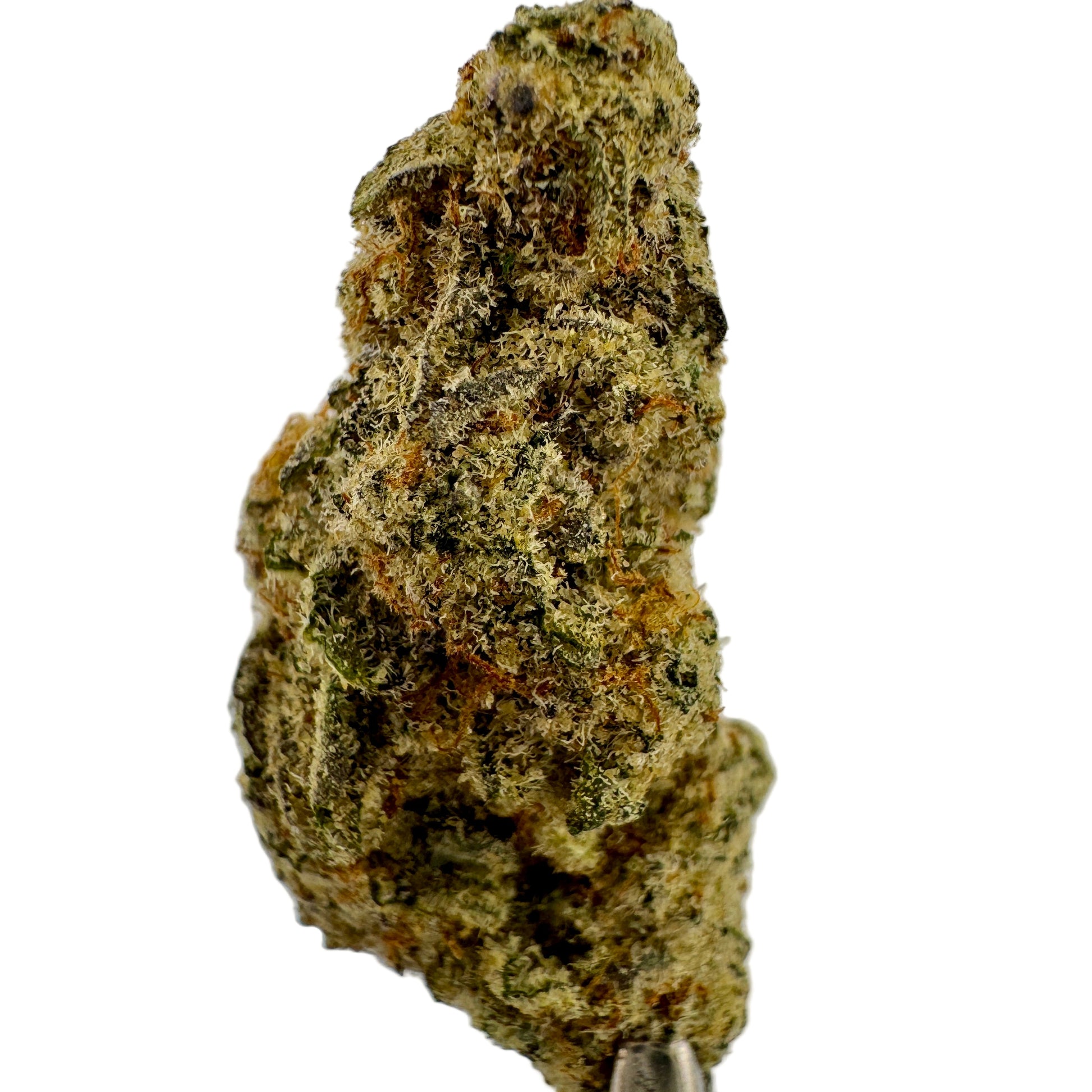 Close-up of a clump of cannabis on a white background