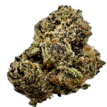 Close-up of a cannabis bud on a white background