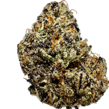 Close-up of a cannabis bud with a gray background