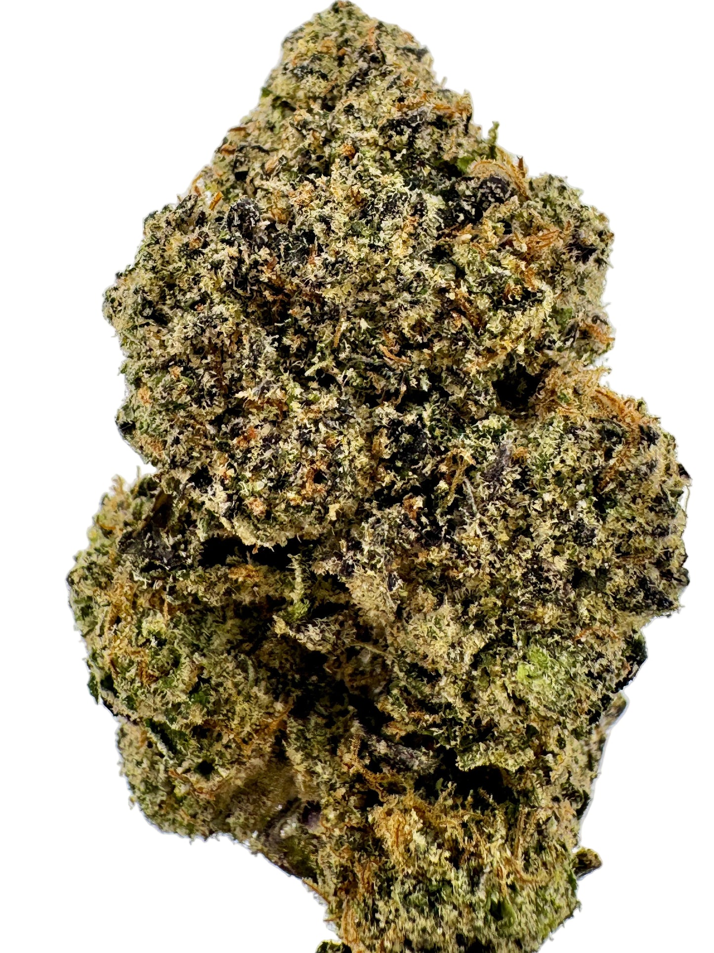 Close-up of a clump of cannabis buds on a light gray background