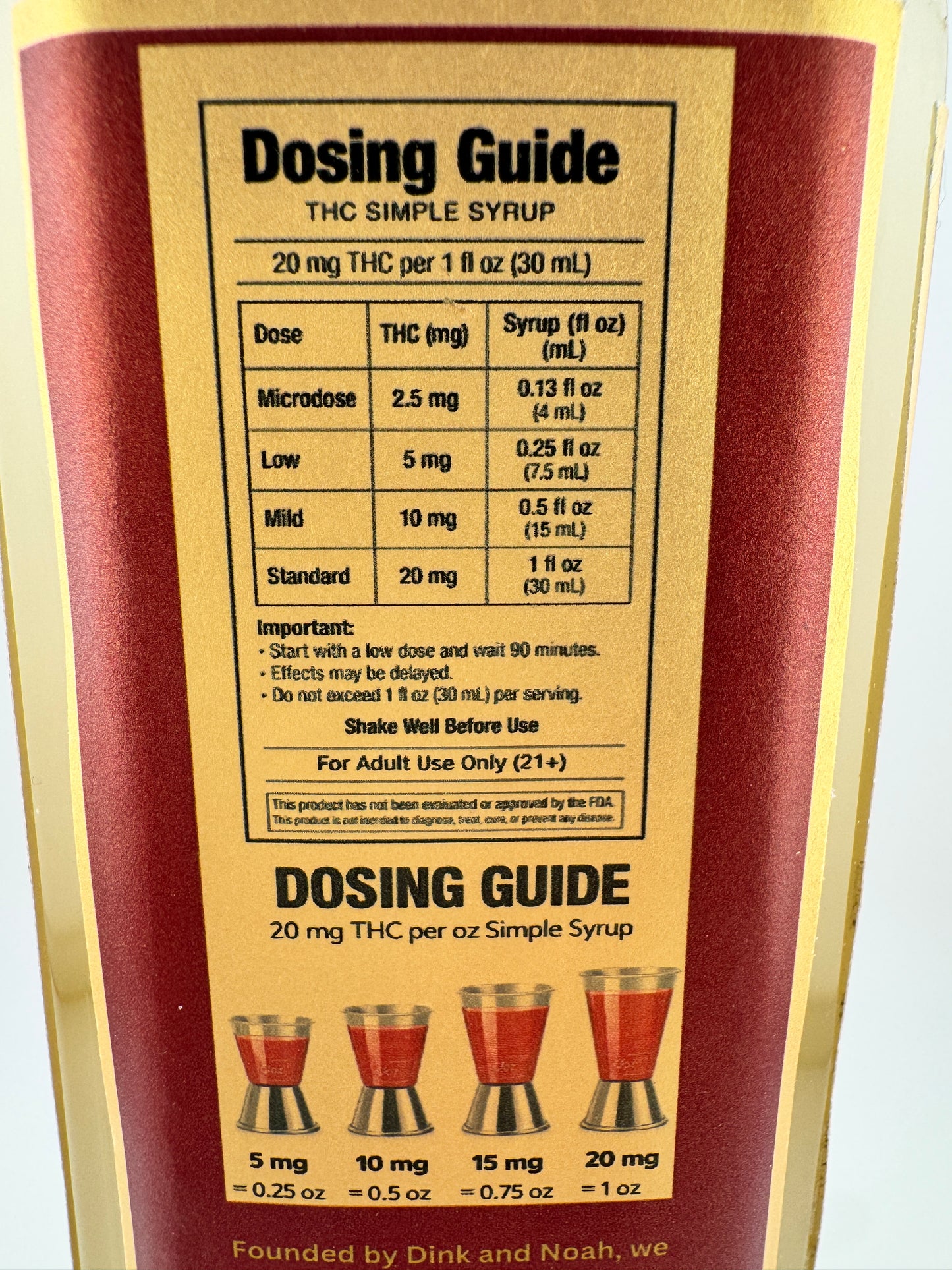 Accurate Dose THC Simple Syrup 32oz | 640MG Total | 20MG per Ounce