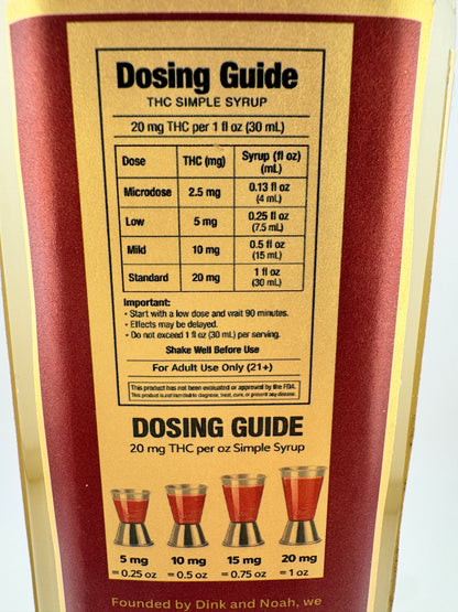 Accurate Dose THC Simple Syrup 32oz | 640MG Total | 20MG per Ounce