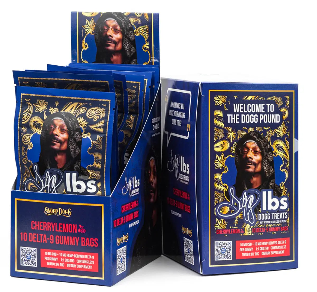 Snoop Dogg's Dogg lbs Delta 9 Dogg Treats THC - CBD Gummies, Gummy, Edible, Grape, Blue Raspberry, Cherry-Lemon Snoop Dogg