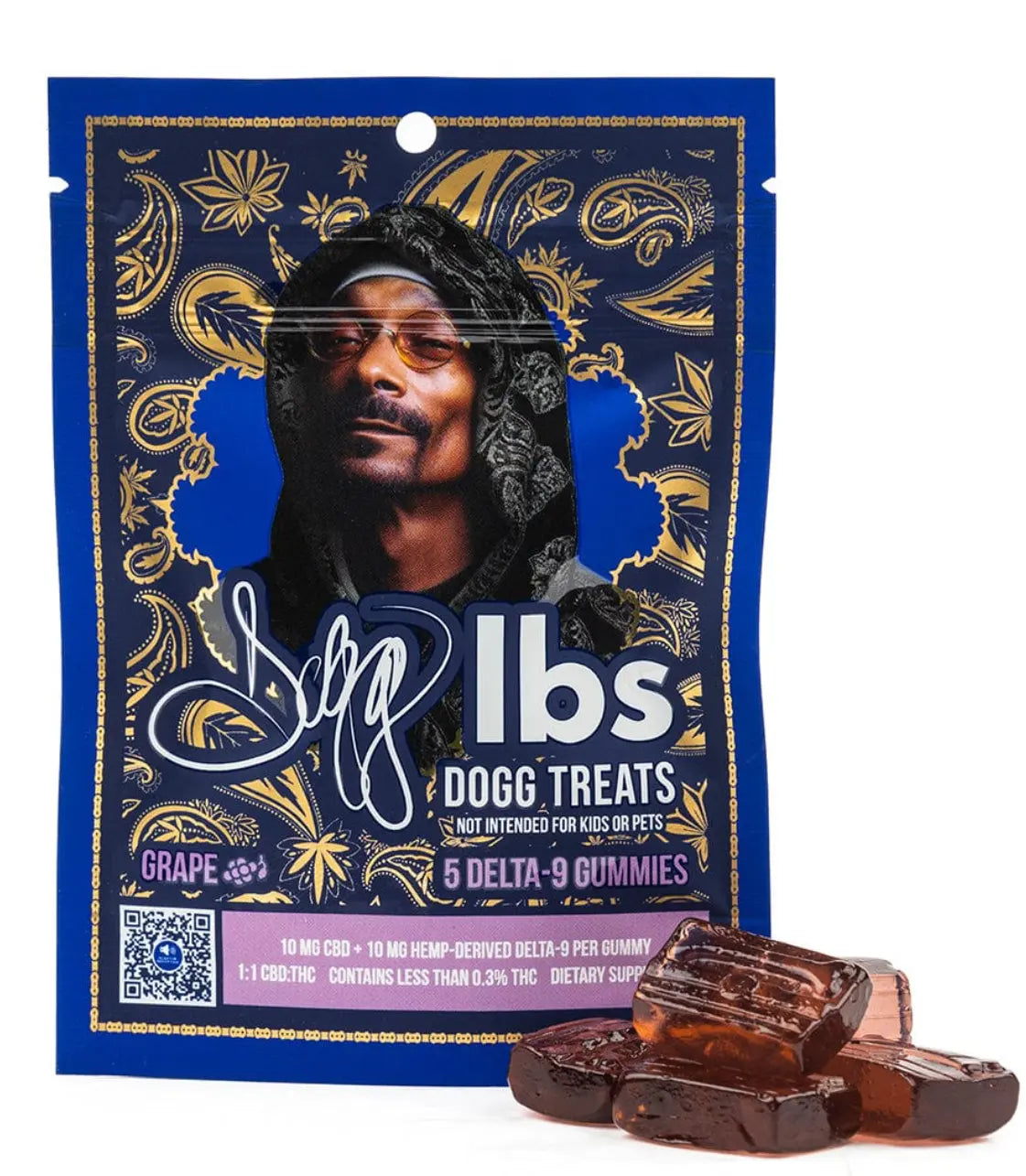 Snoop Dogg's Dogg lbs Delta 9 Dogg Treats THC - CBD Gummies, Gummy, Edible, Grape, Blue Raspberry, Cherry-Lemon Snoop Dogg