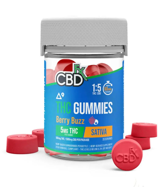 Berry Buzz - Sativa -  40ct - 5mg Delta 9 THC + CBD Gummies, Daytime Gummy, Edible Sativa by CBDfx Product vendor CBD  Carolina Hemp Cafe