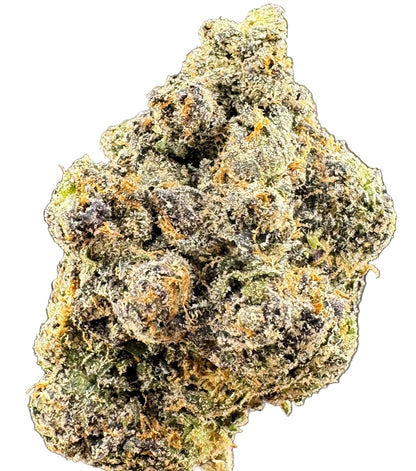 Close-up of a cannabis bud on a gray background