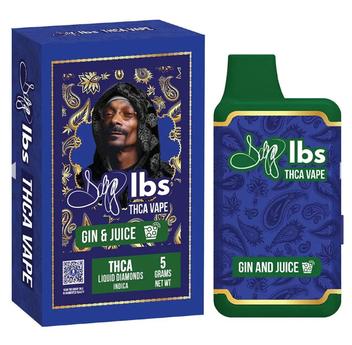 SNOOP DOGG LBS THCA DISPOSABLE 5G VAPORIZER - 5000MG - Gin & Juice Indica, Grape Blunt Sativa, Watermelon-Apple Hybrid Snoop Dogg