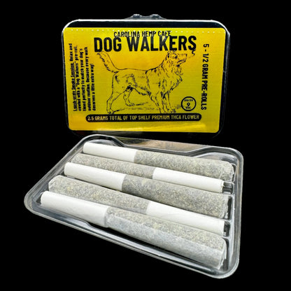 Dog Walkers - 1/2 Gram Top Shelf THCA Pre-Rolls, Shorties - Top Shelf Cannabis Hemp Flower Hybrid Blend Pre-Roll, Childproof Metal Tin Container, To Go Pack! Carolina Hemp Cafe