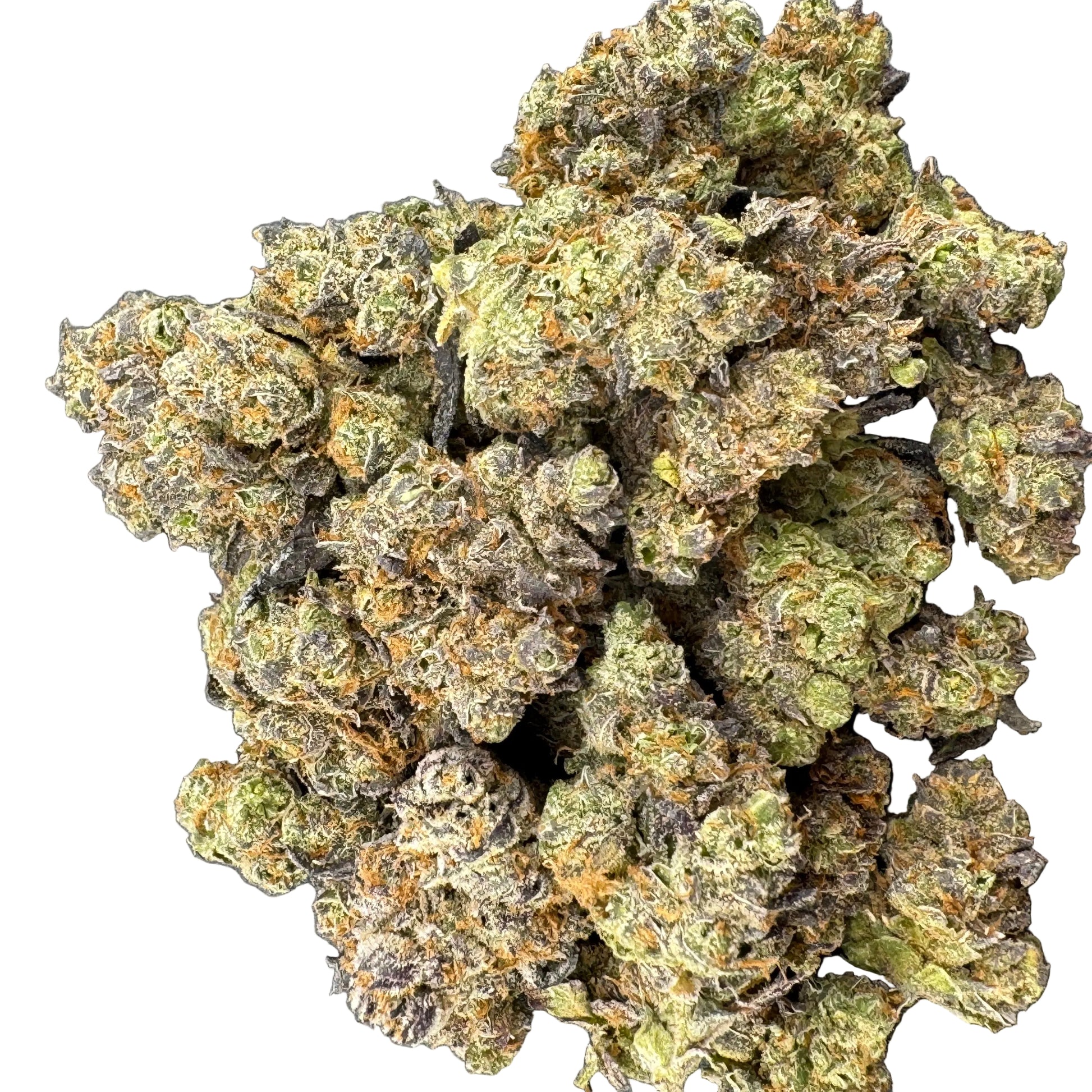 Close-up of dried cannabis buds on a dark surface