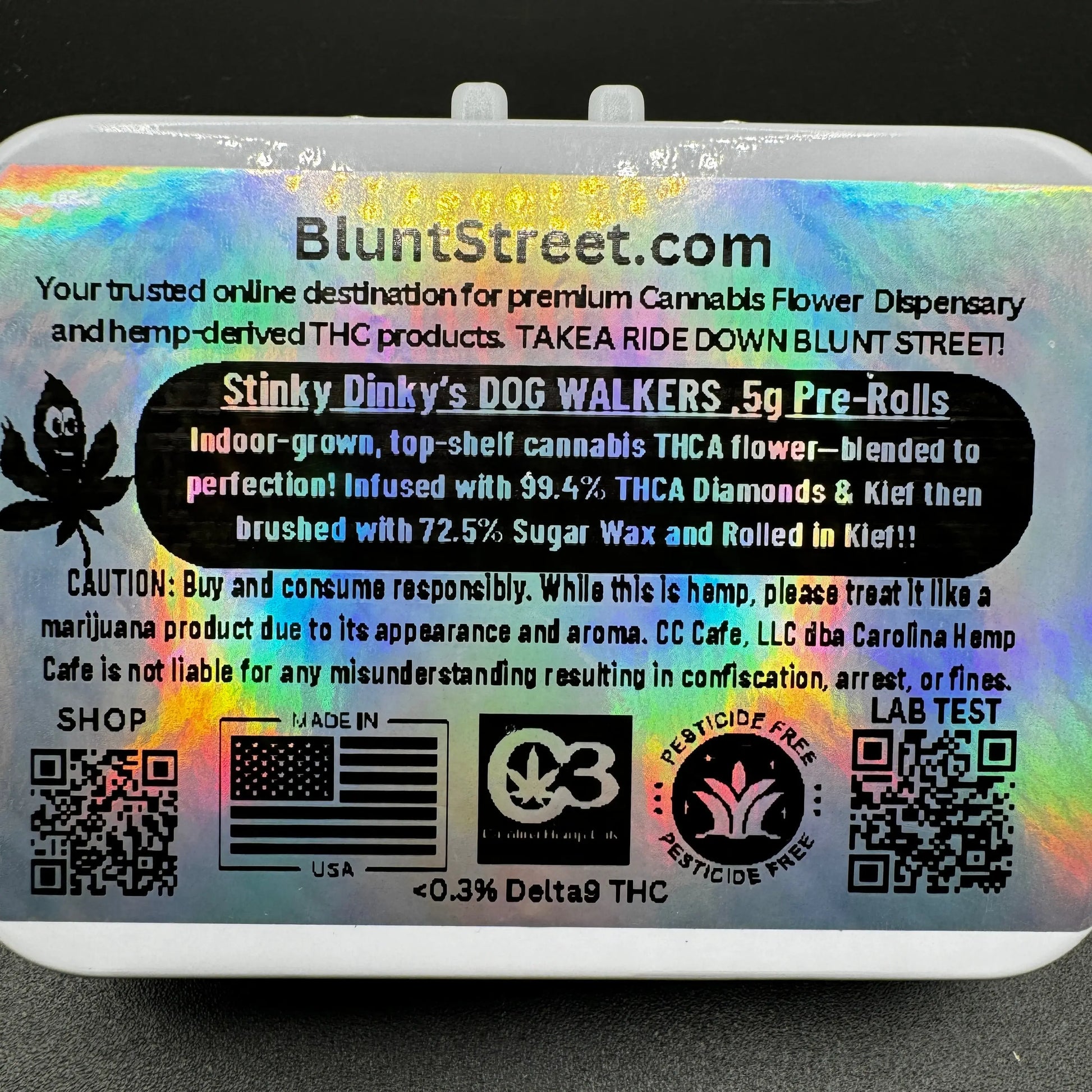 (COMING SOON) Stinky Dinky's Infused Dog Walker .5g Pre-Rolls Product vendor Pre-Roll  Carolina Hemp Cafe