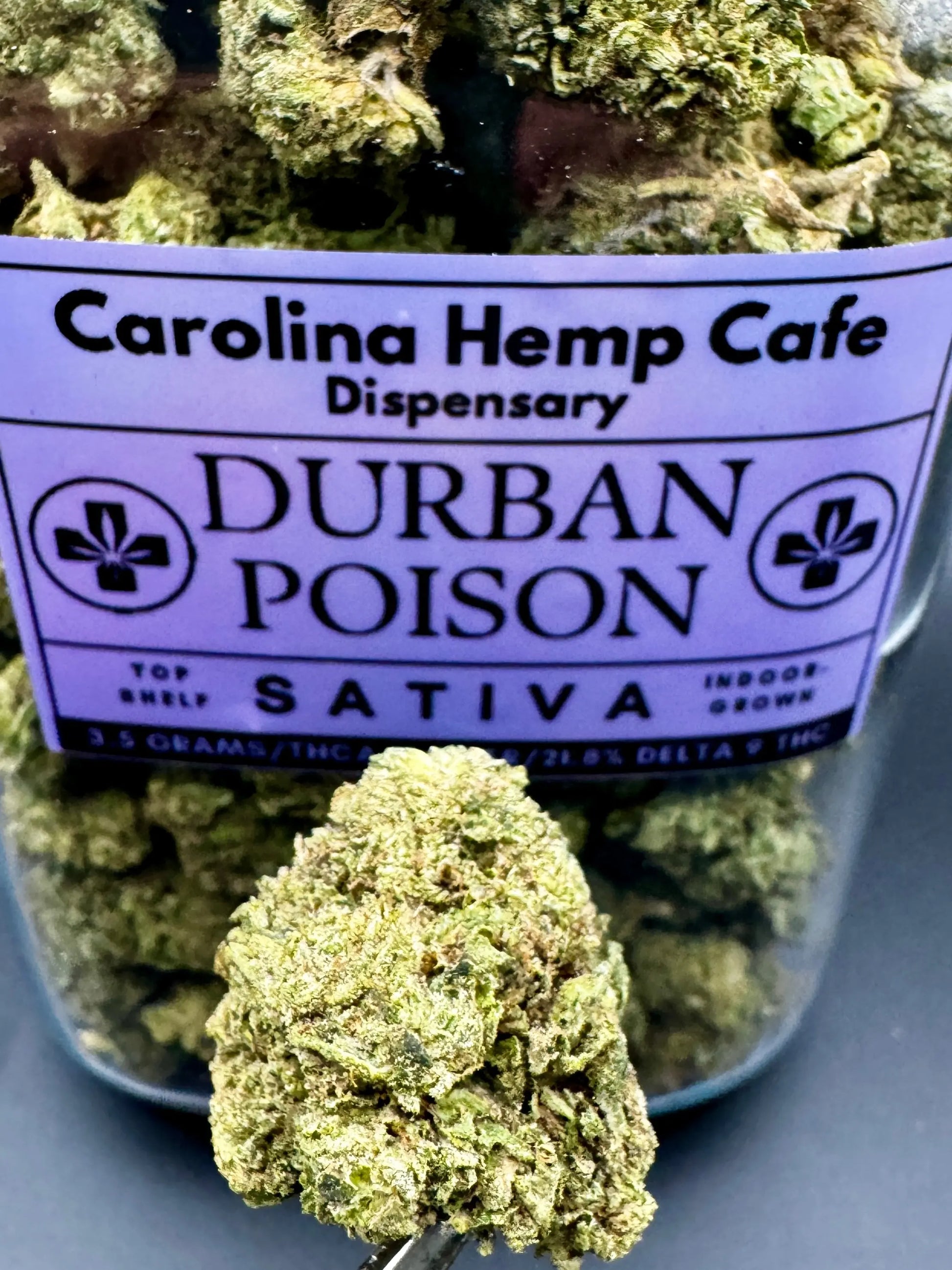 Durban Poison - Sativa - 21.8% Delta-9 THA Flower Product vendor THCA Flower  Carolina Hemp Cafe