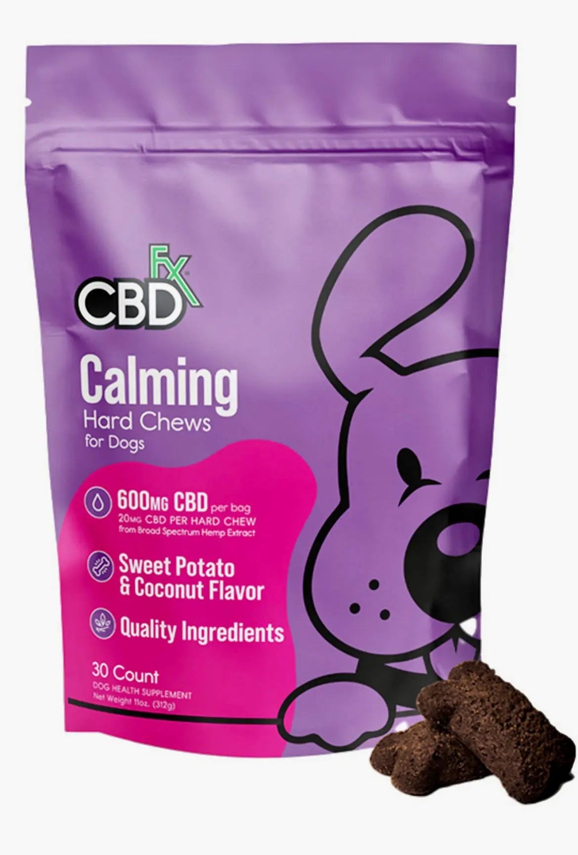 Pet Calming: CBDfx Broad Spectrum Hemp CBD Pet Treats – 600MG Product vendor   Carolina Hemp Cafe