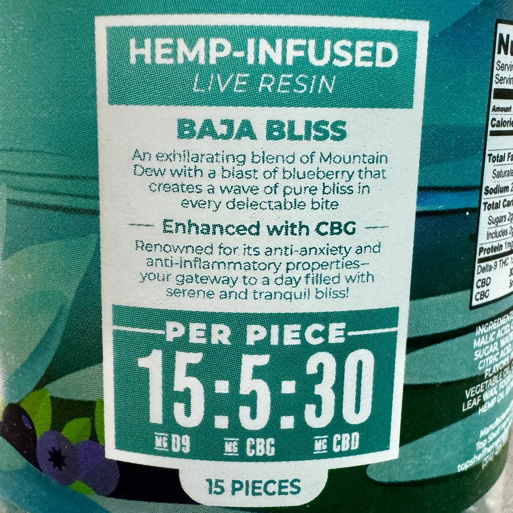 Full Spectrum: Top Shelf Hemp 750mg Delta 9 Baja Bliss Edibles Product vendor Edible Gummy  Carolina Hemp Cafe