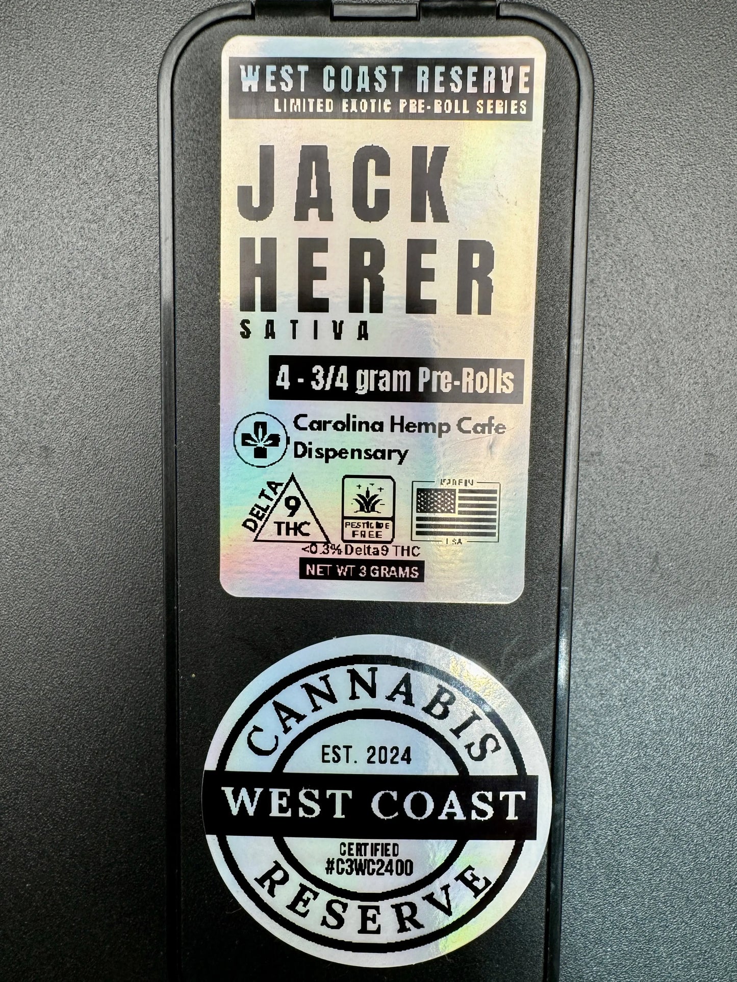 West Coast Reserve Pre-Rolls: Limited Exotic Pre-Roll Series Product vendor   Carolina Hemp Cafe