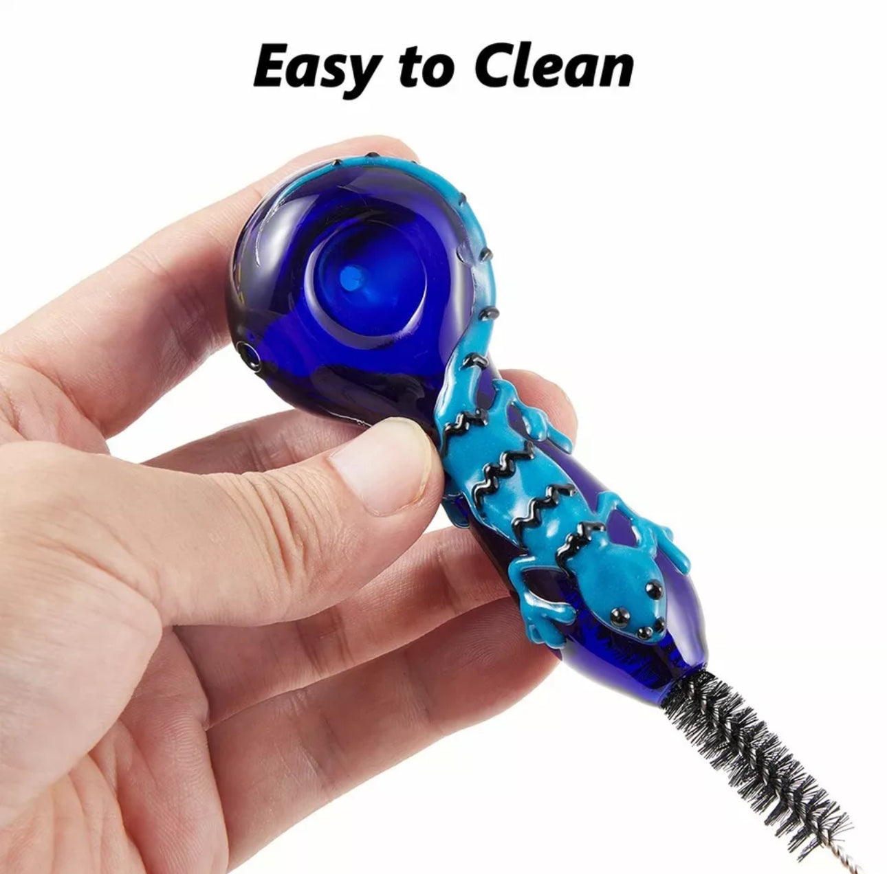 Glass Pipe: 4" Glow Lizard with Case & Cleaning Kit